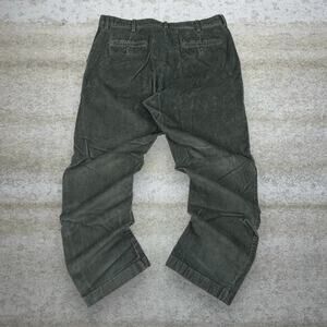 Vintage Y2K LL Bean Corduroy Pants 38x32 Relaxed Fit Moss Green Flat Front